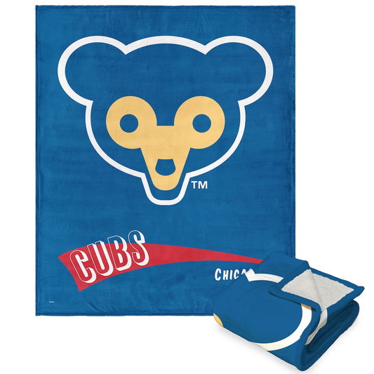 Chicago Cubs throwback sherpa blanket
