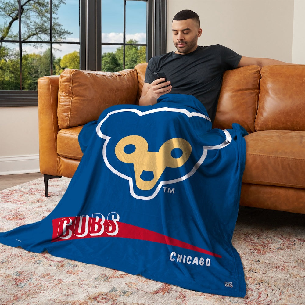 Chicago Cubs CC throwback silk touch blanket