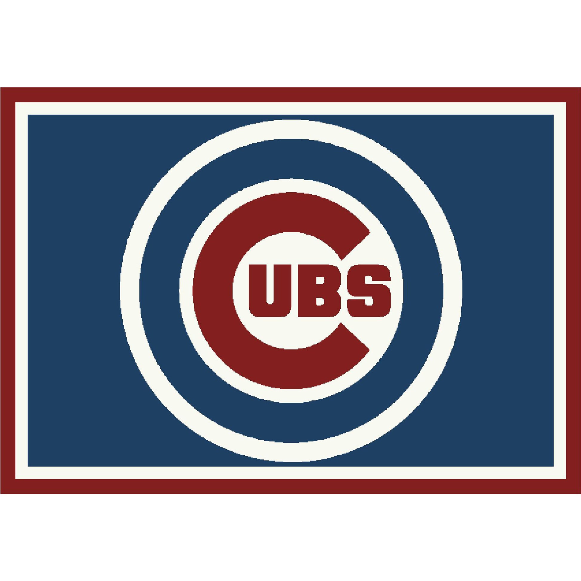 Chicago Cubs distressed style area rug