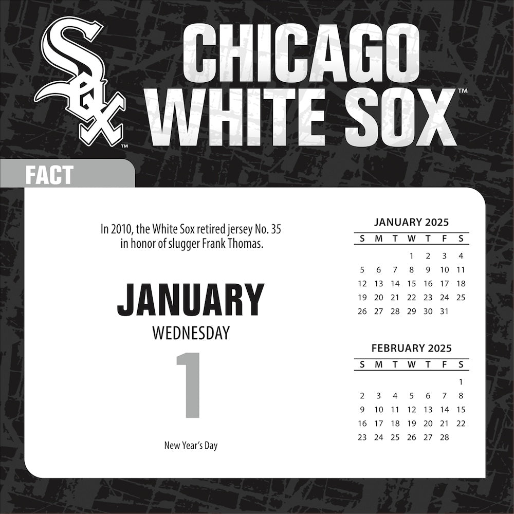 Chicago White Sox 2025 Fact-A-Day Box Desk Calendar Jan