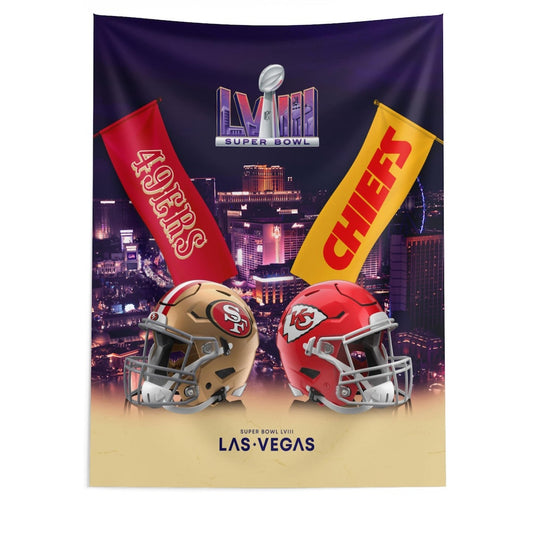 49ers vs Chiefs Super Bowl banner 50 x 60 wall hanging