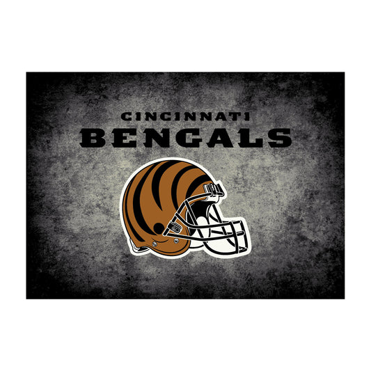 Cincinnati Bengals distressed style area rug