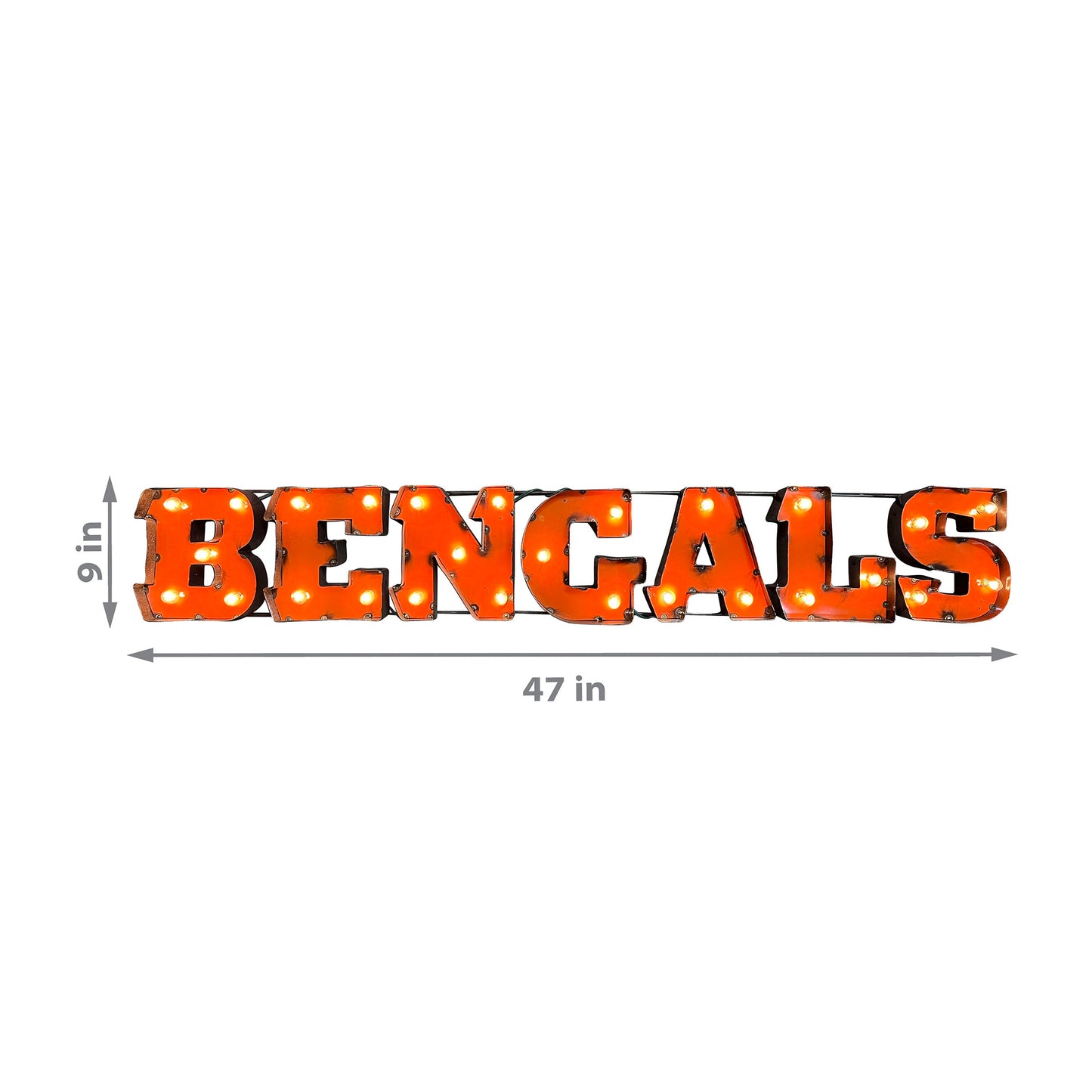 Cincinnati Bengals lighted metal retro sign