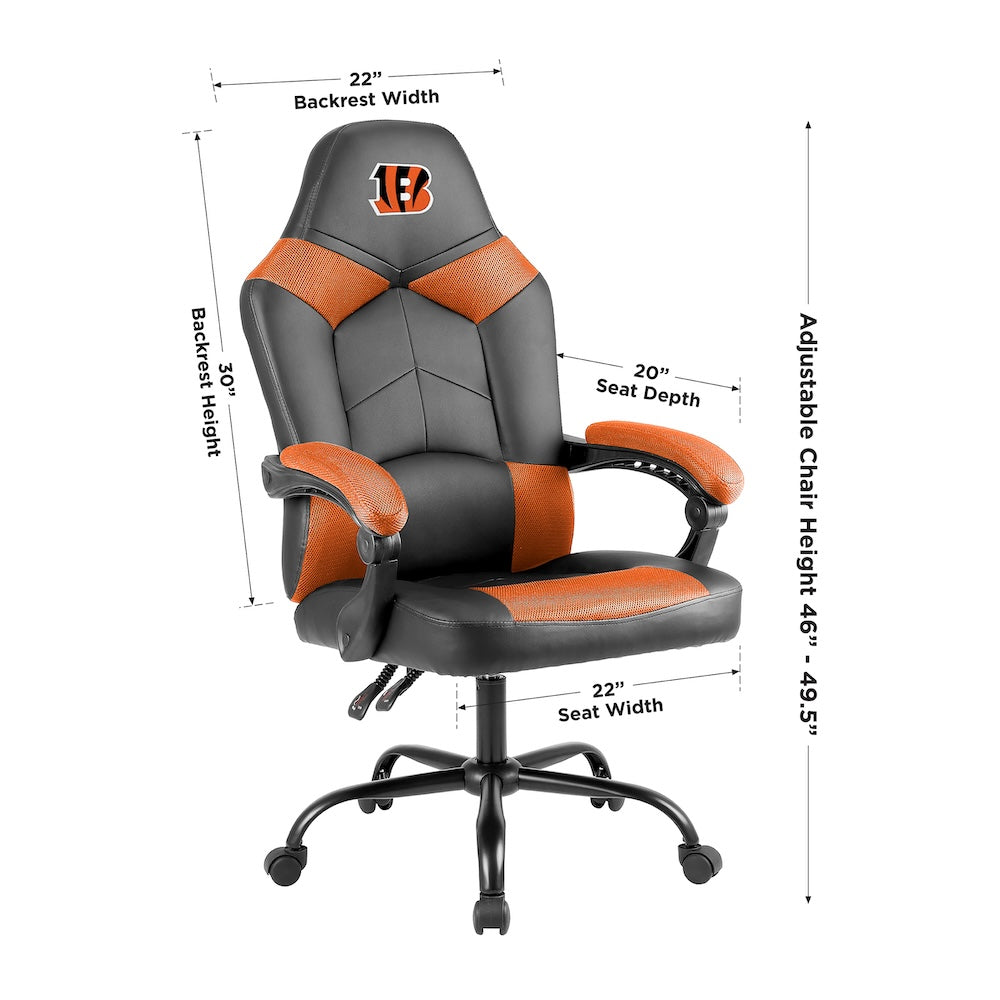 Cincinnati Bengals Office Gamer Chair Dimensions