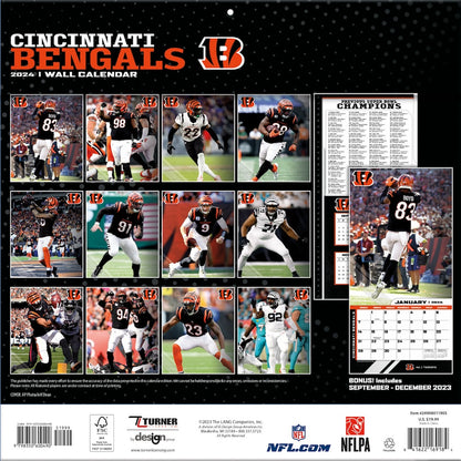 Cincinnati Bengals Team Photos Wall Calendar Back