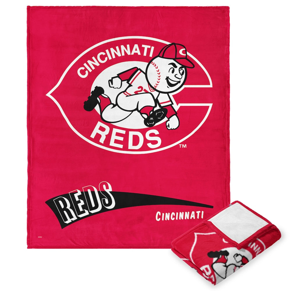 Cincinnati Reds throwback silk touch blanket