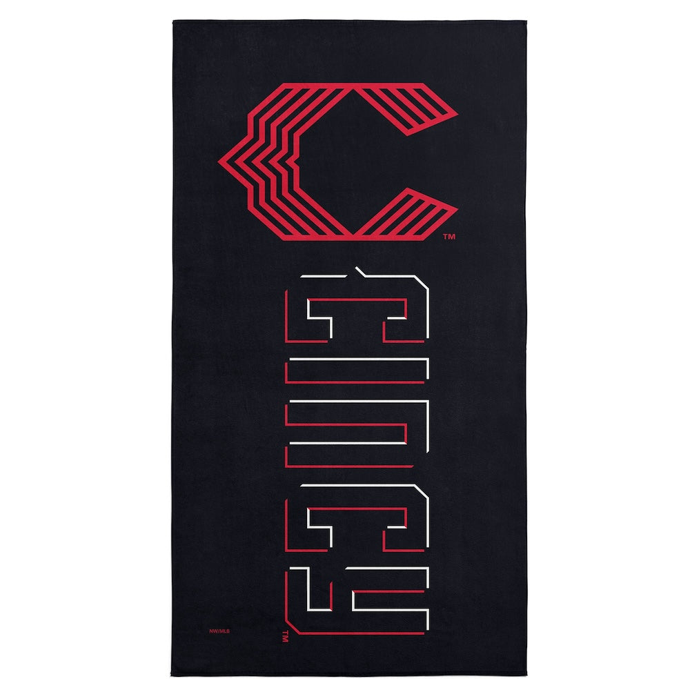 Cincinnati Reds color block beach towel