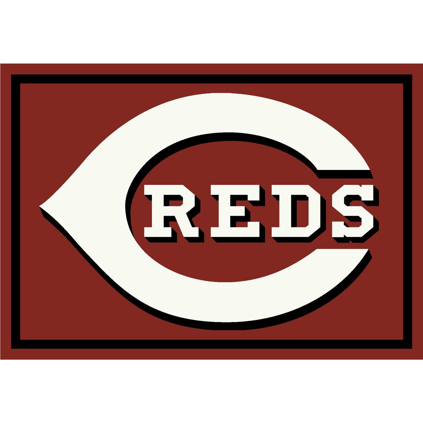 Cincinnati Reds distressed style area rug