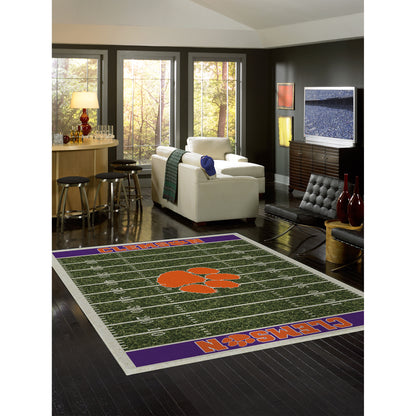 Clemson Tigers home field style area rug lifestyle