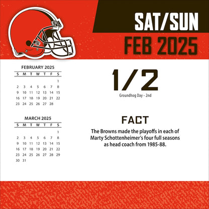 Cleveland Browns 2025 Fact-A-Day Box Desk Calendar Feb