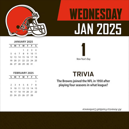 Cleveland Browns 2025 Fact-A-Day Box Desk Calendar Jan