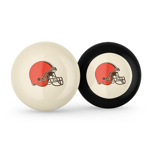 Cleveland Browns cue ball and 8 ball