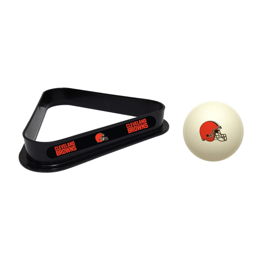Cleveland Browns cue ball and triangle