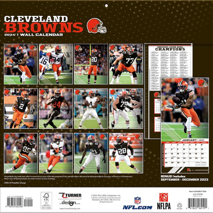 Cleveland Browns Team Photos Wall Calendar Back