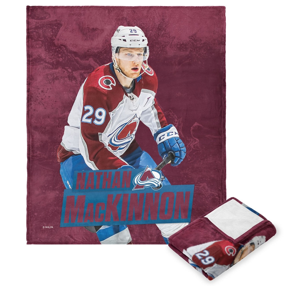 Colorado Avalanche Nathan MacKinnon silk touch throw blanket