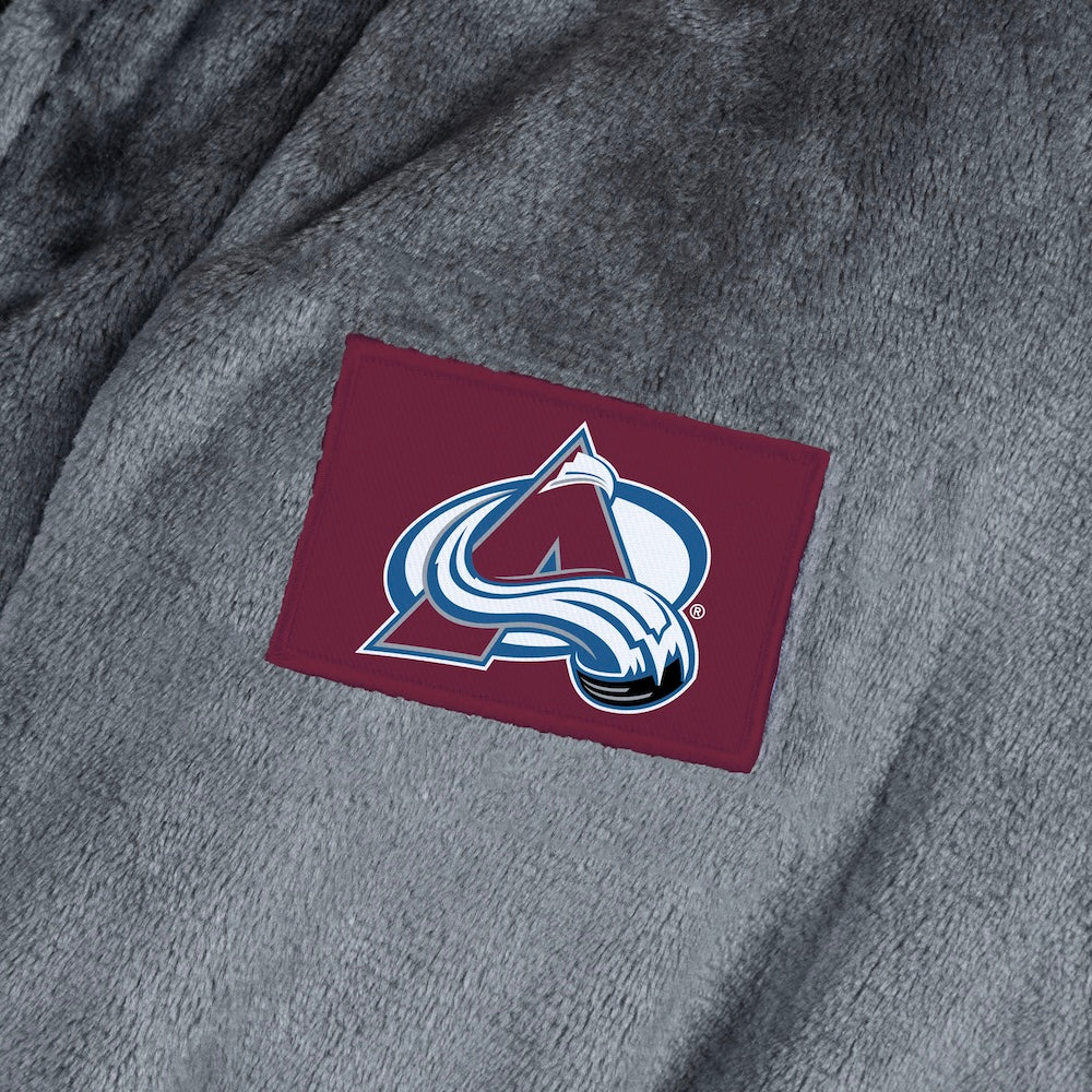 Colorado Avalanche silk touch charcoal bathrobe logo patch