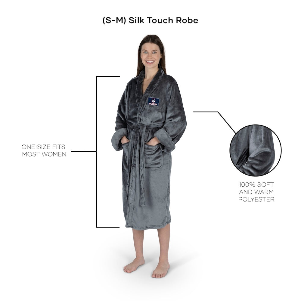 Connecticut Huskies silk touch charcoal women bathrobe