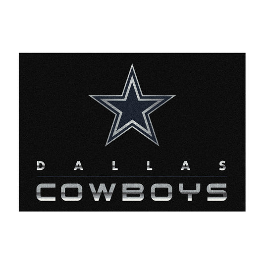 Dallas Cowboys chrome style area rug