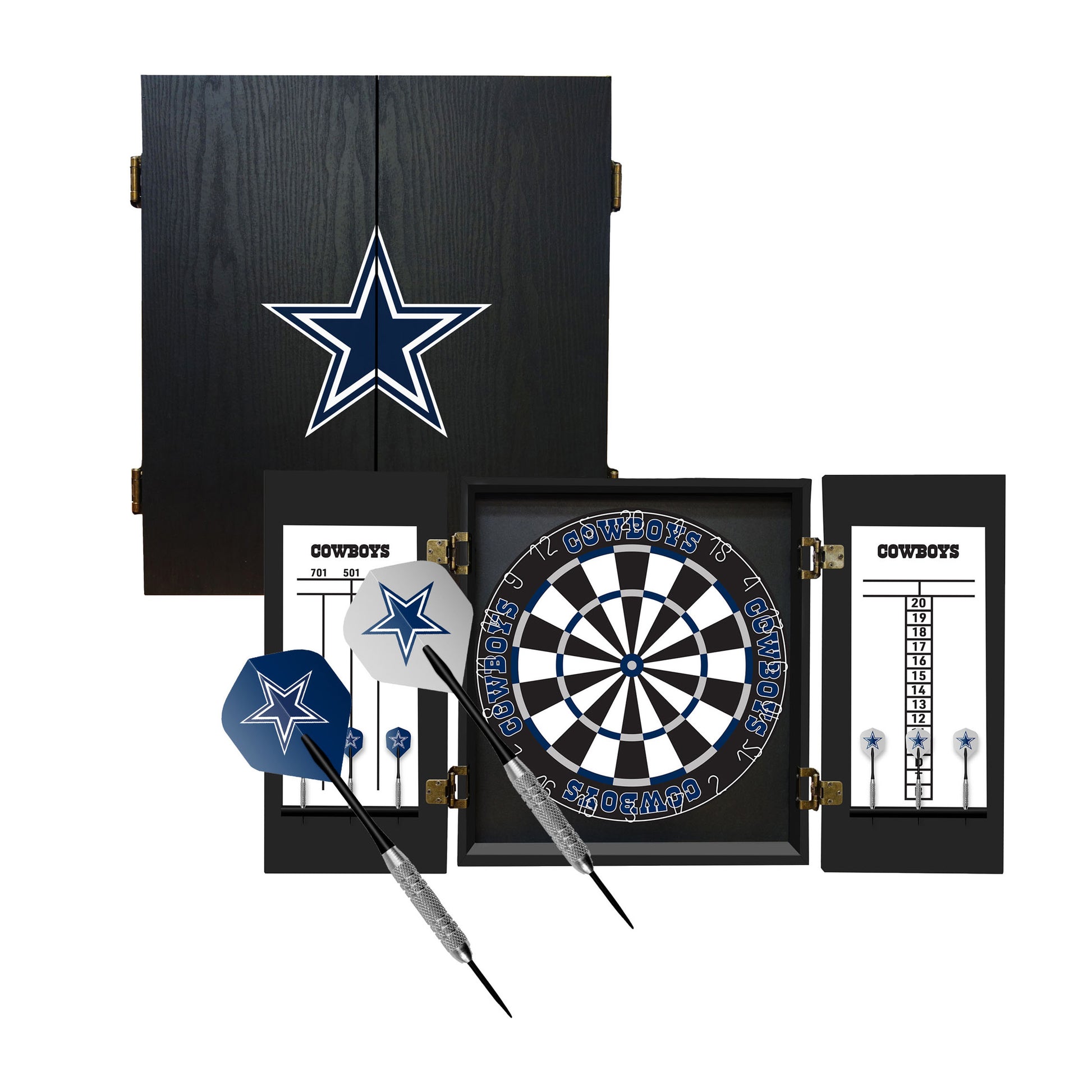 Dallas Cowboys Dart Board Cabinet Set