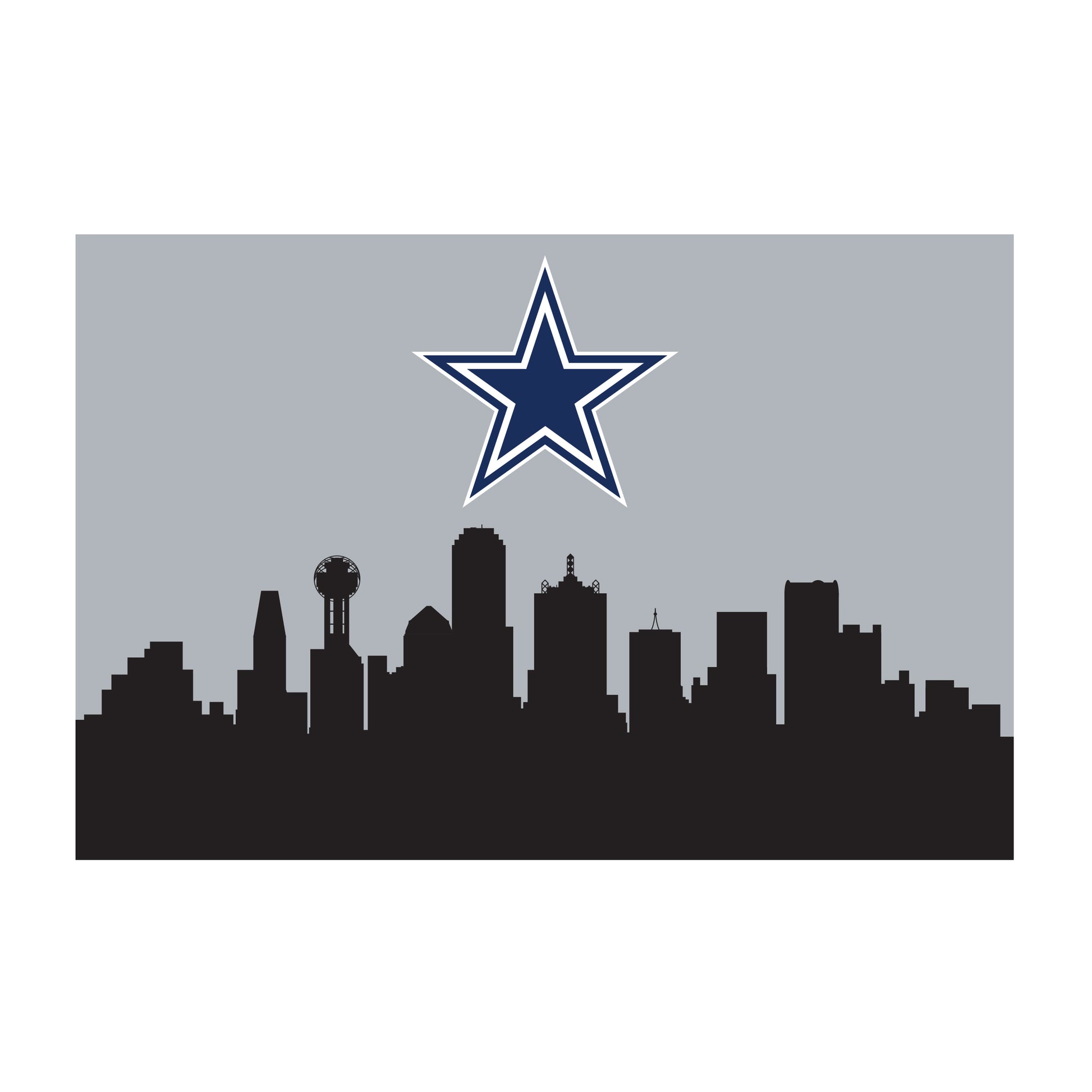 Dallas Cowboys washable cityscape rug