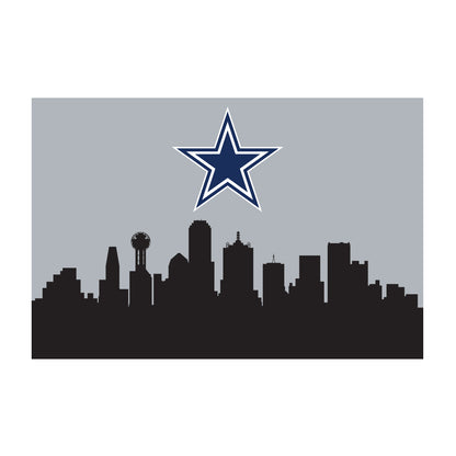 Dallas Cowboys washable cityscape rug