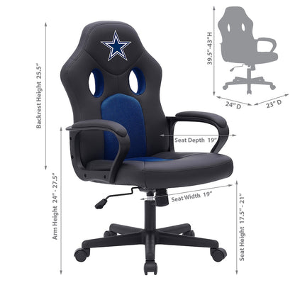 Dallas Cowboys Office Gamer Chair Dimensions