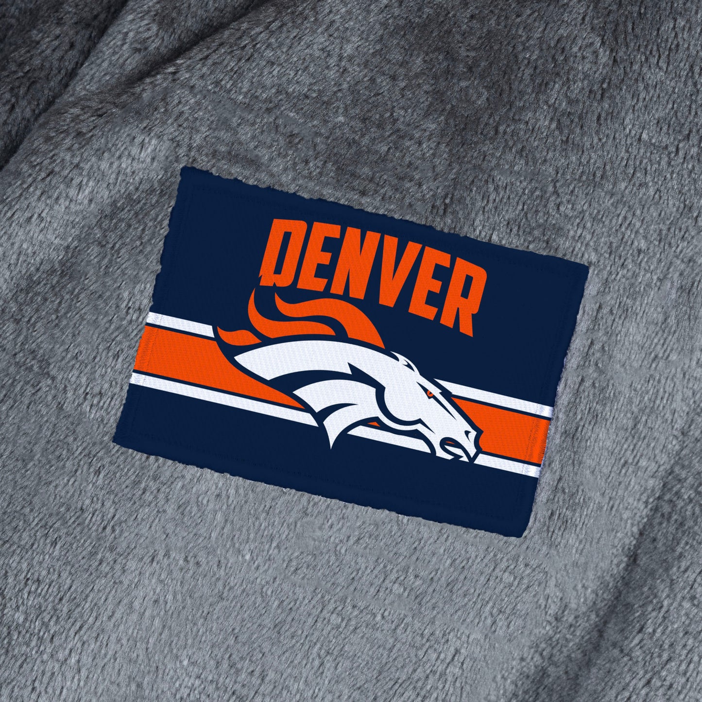 Denver Broncos silk touch charcoal bathrobe logo patch