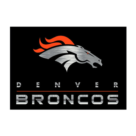 Denver Broncos chrome style area rug