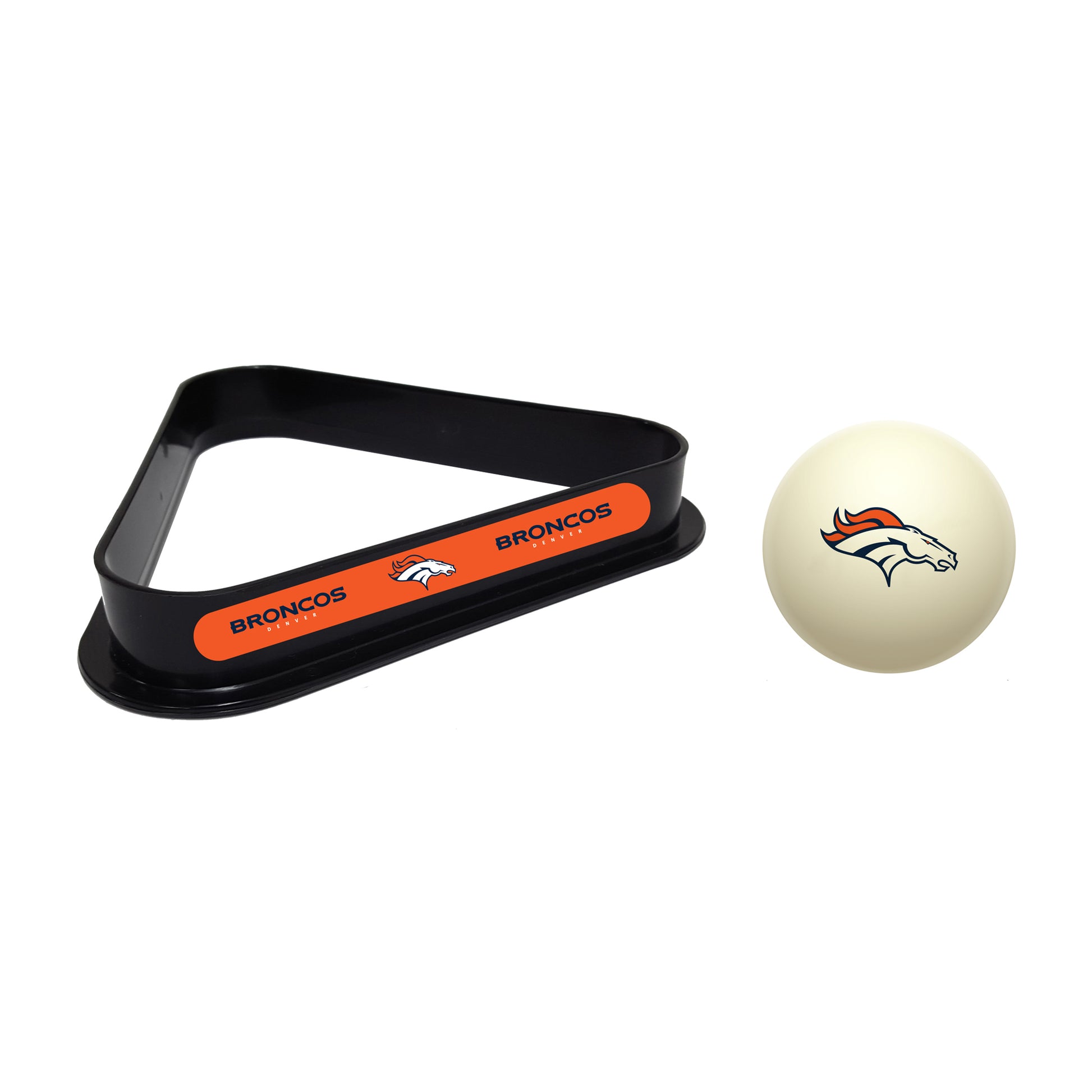 Denver Broncos cue ball and triangle