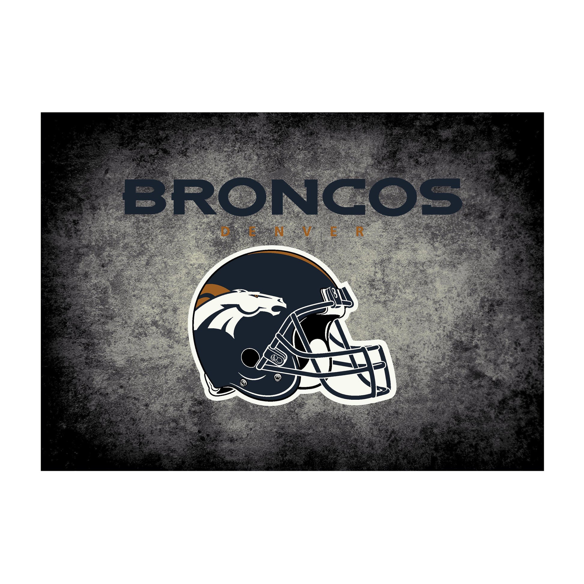 Denver Broncos distressed style area rug