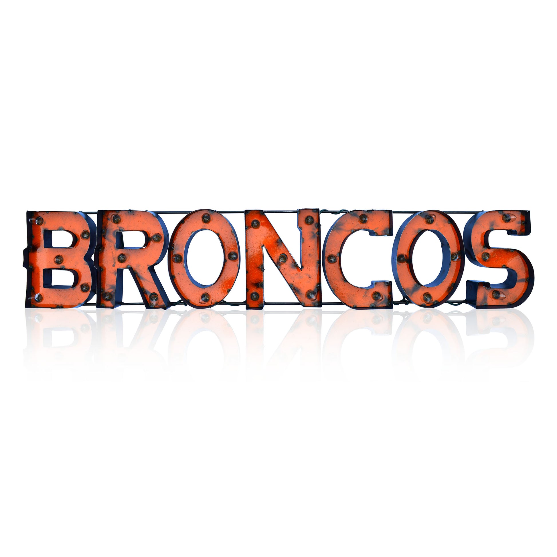 Denver Broncos lighted metal sign