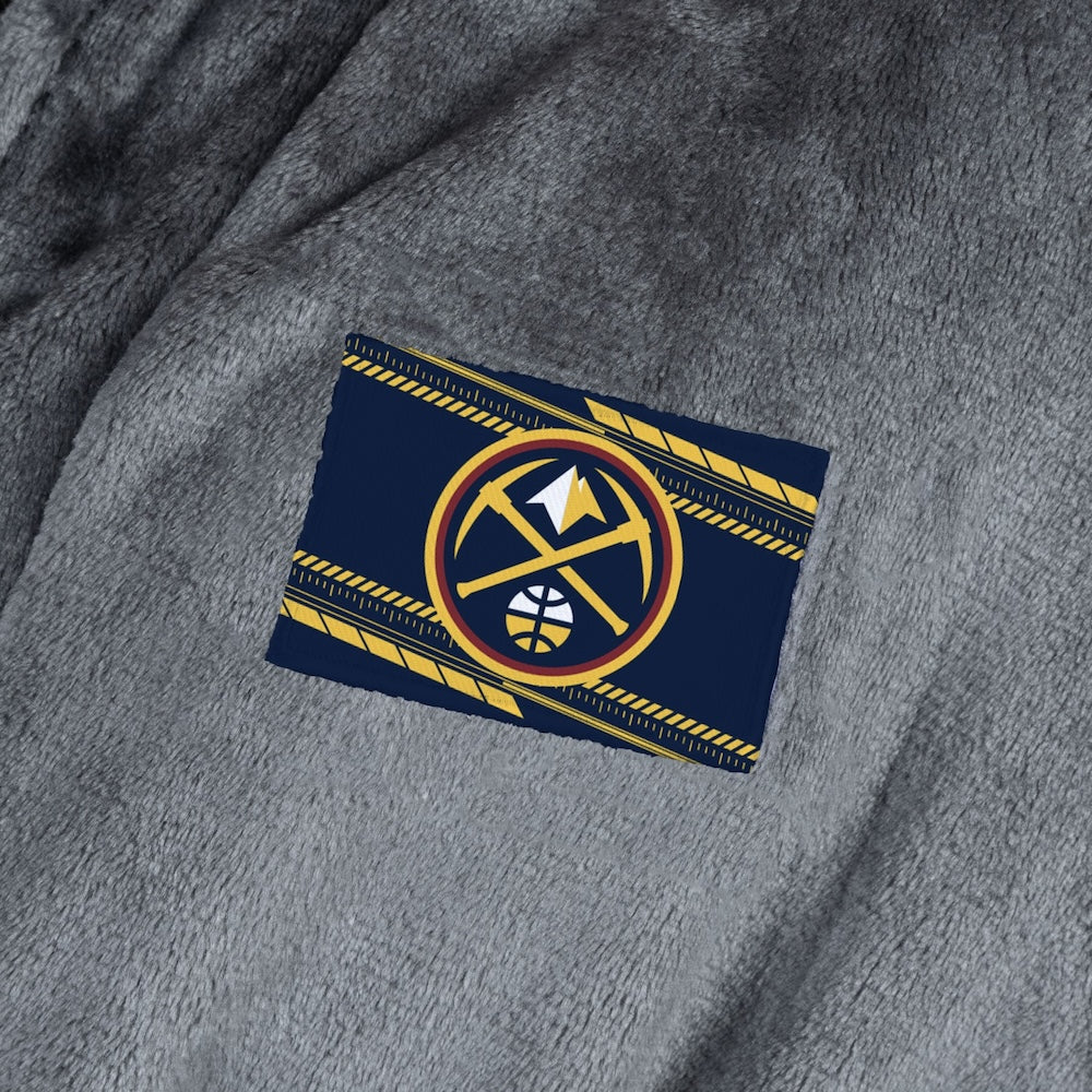 Denver Nuggets silk touch charcoal bathrobe logo patch