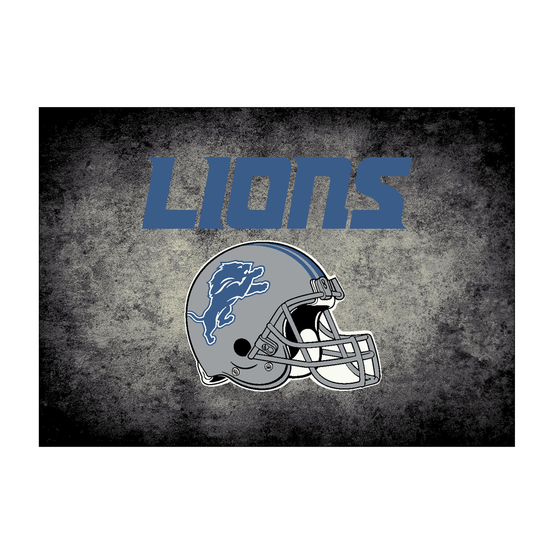 Detroit Lions distressed style area rug