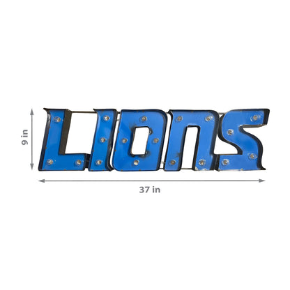 Detroit Lions lighted metal retro sign