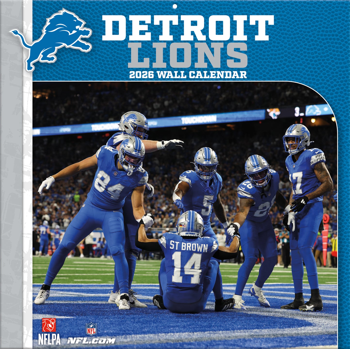 Detroit Lions Team Photos Wall Calendar