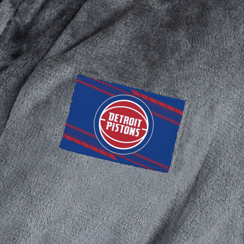 Detroit Pistons silk touch charcoal bathrobe logo patch