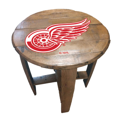 Detroit Red Wings whiskey barrel end table