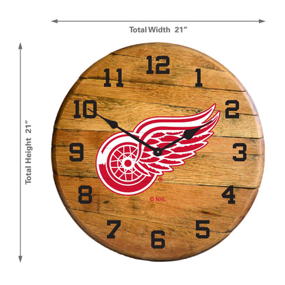 Detroit Red Wings whiskey barrel wall clock dimensions