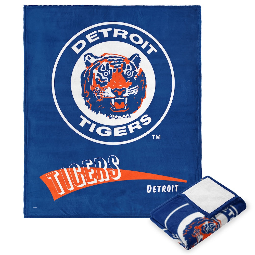 Detroit Tigers throwback silk touch blanket