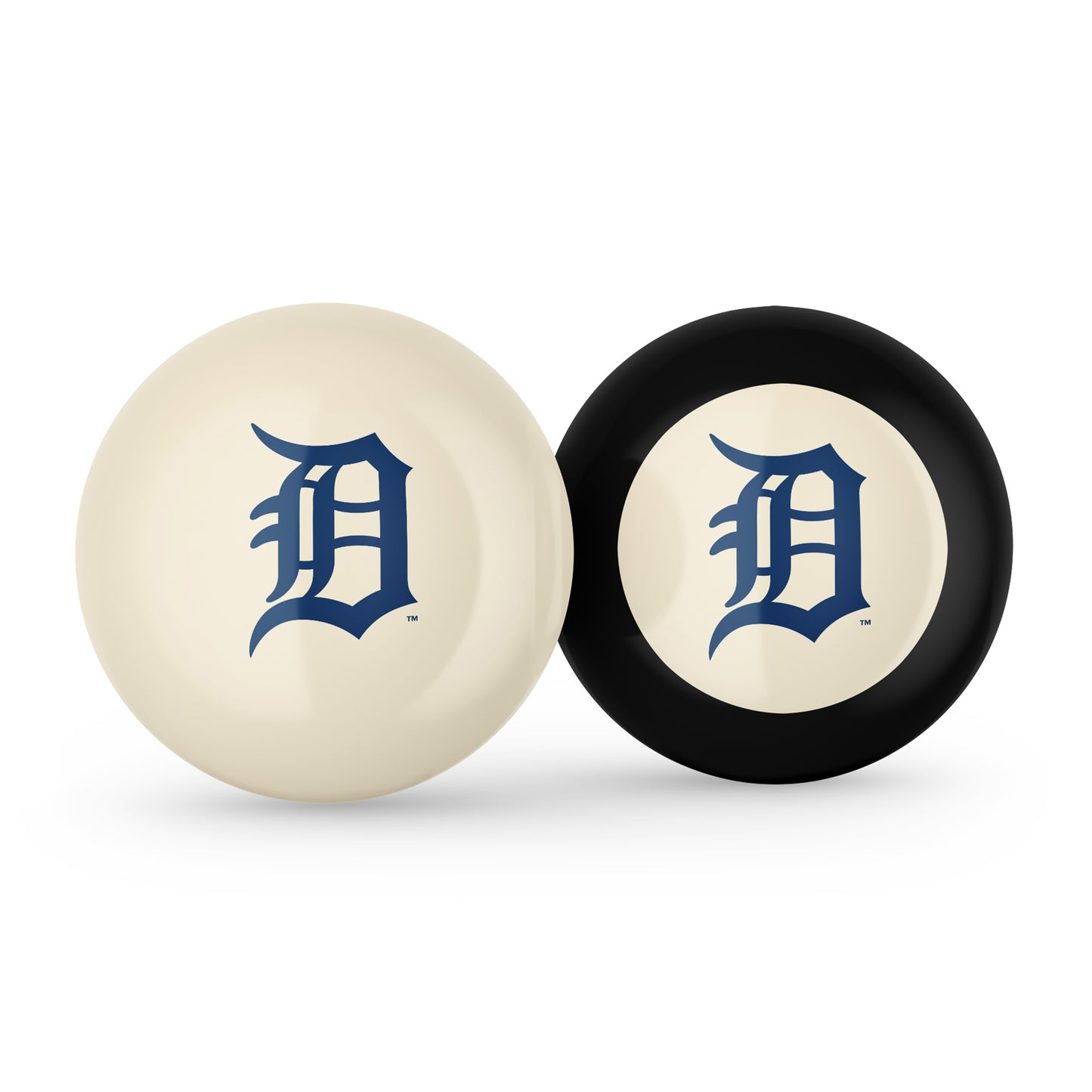 Detroit Tigers cue ball and 8 ball