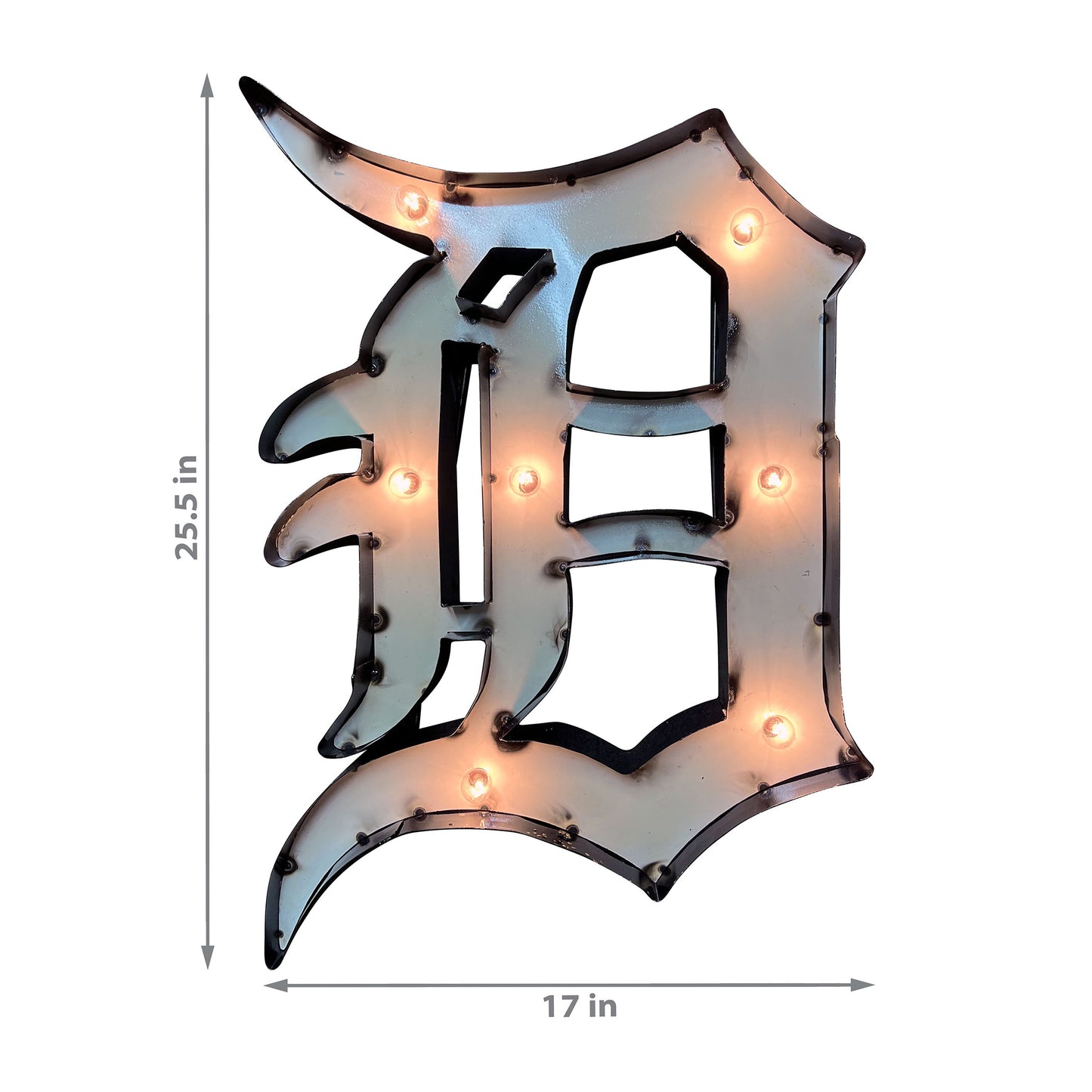 Detroit Tigers logo lighted metal retro sign