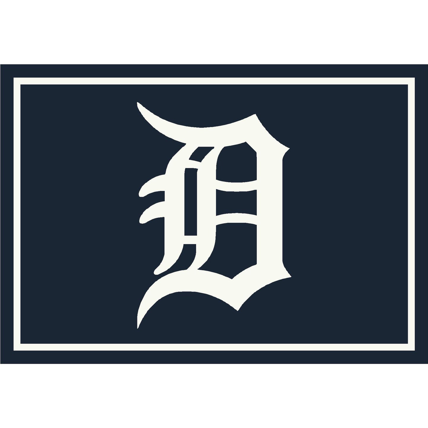 Detroit Tigers distressed style area rug