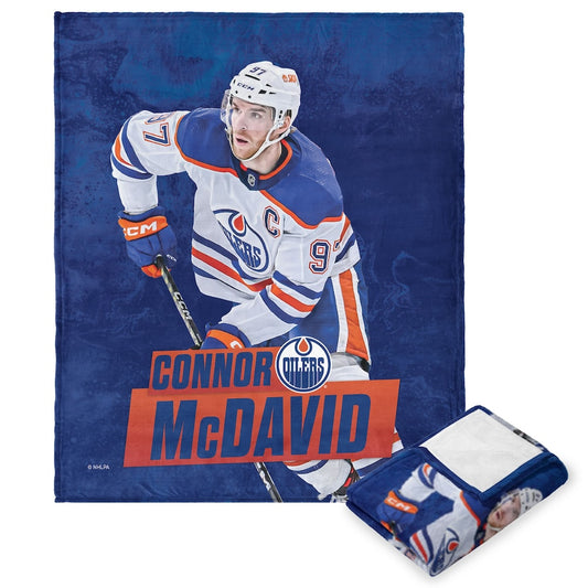 Edmonton Oilers Connor McDavid silk touch throw blanket