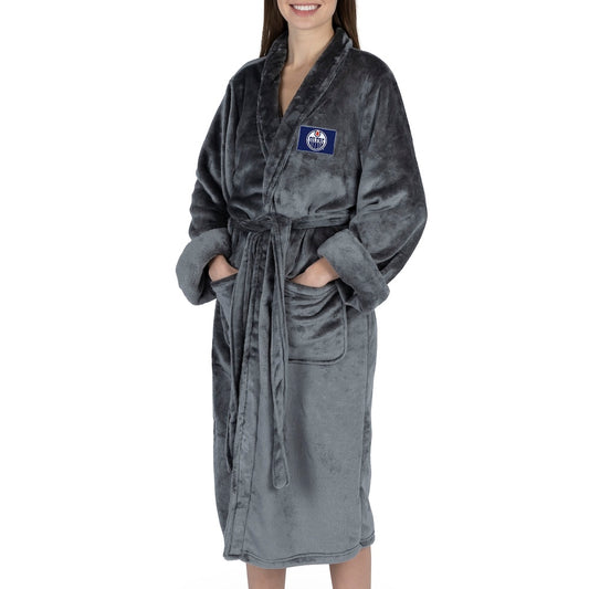 Edmonton Oilers silk touch charcoal bathrobe
