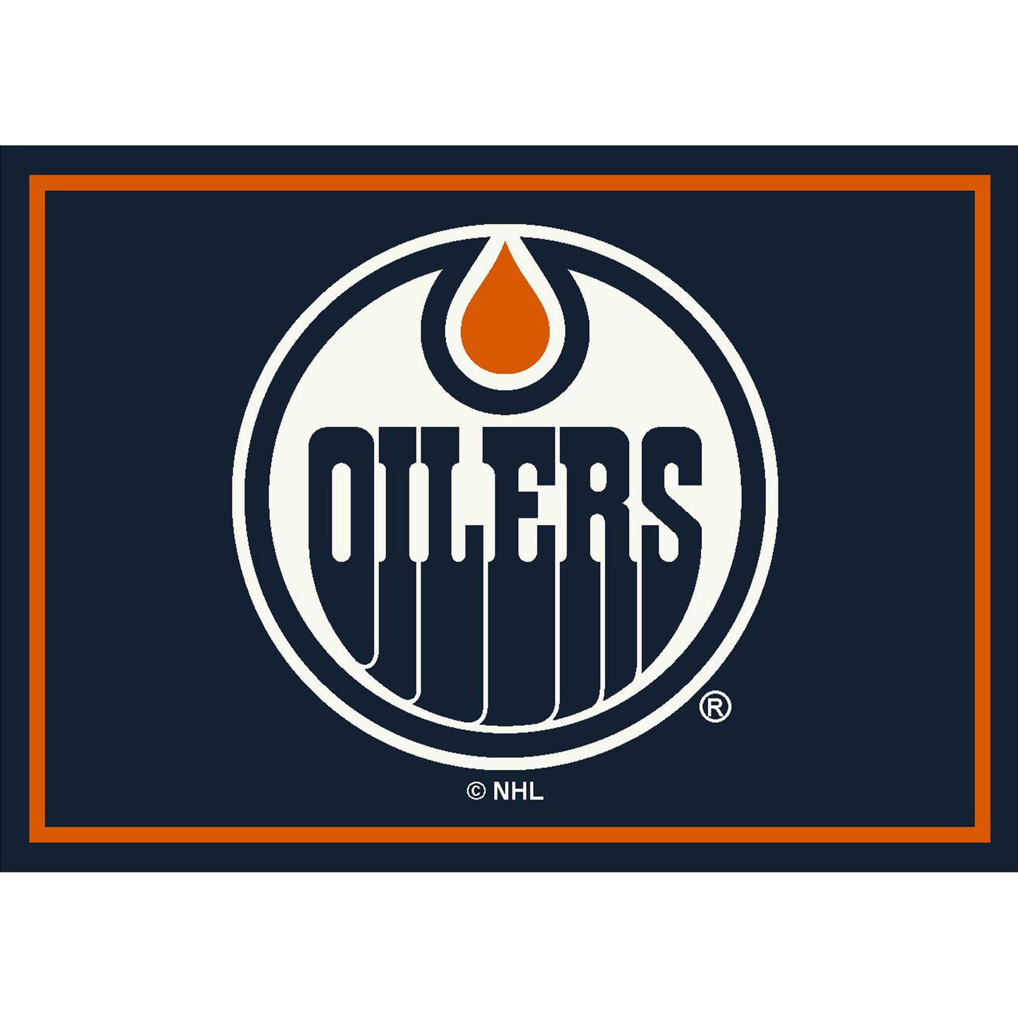 Edmonton Oilers distressed style area rug