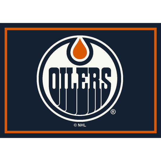 Edmonton Oilers distressed style area rug