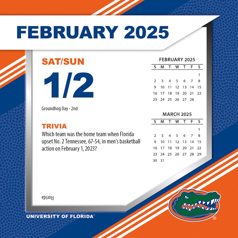 Florida Gators 2025 Fact-A-Day Box Desk Calendar Feb