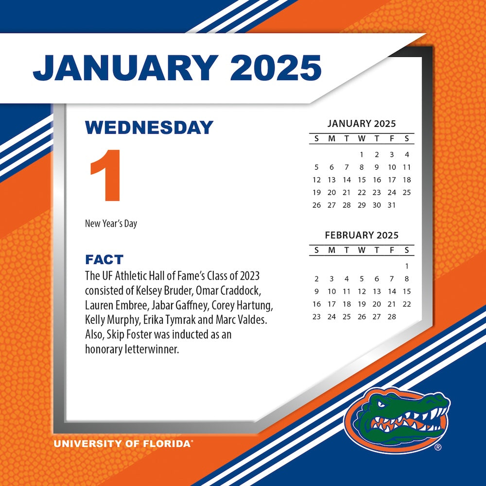 Florida Gators 2025 Fact-A-Day Box Desk Calendar Jan