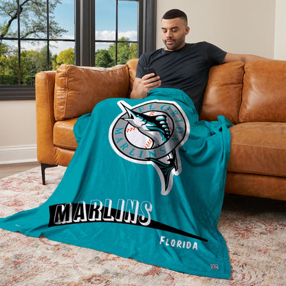 Florida Marlins CC throwback silk touch blanket