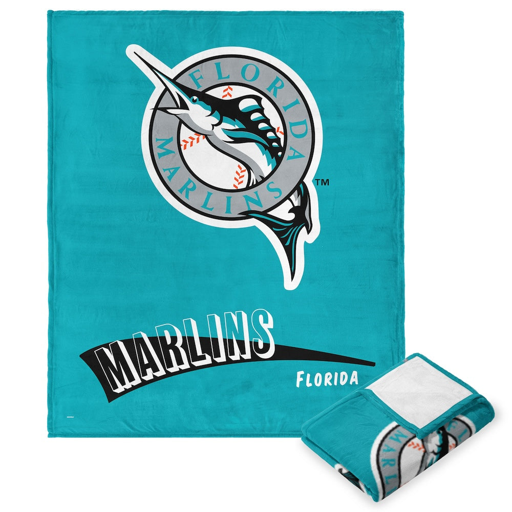 Florida Marlins throwback silk touch blanket